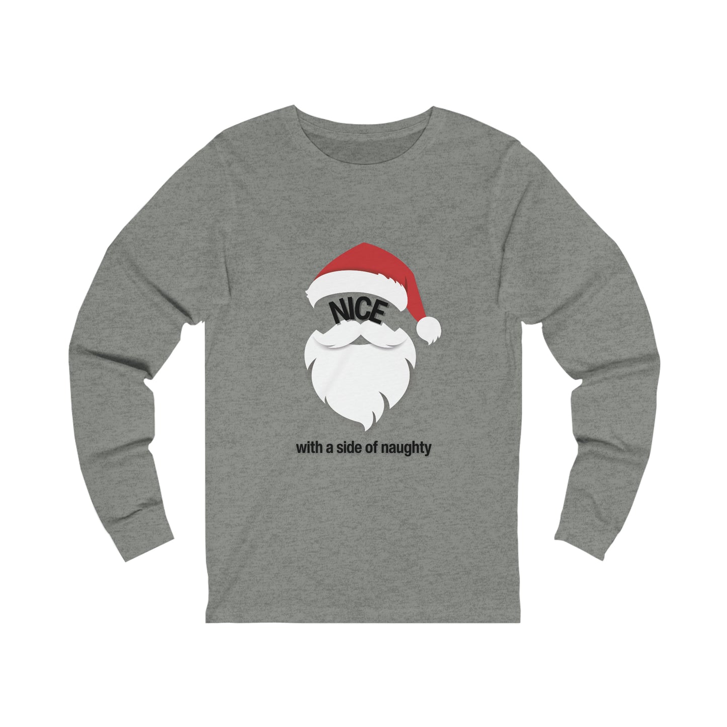Nice with a SIDE OF NAUGHTY Santa Unisex Jersey Long Sleeve Tee