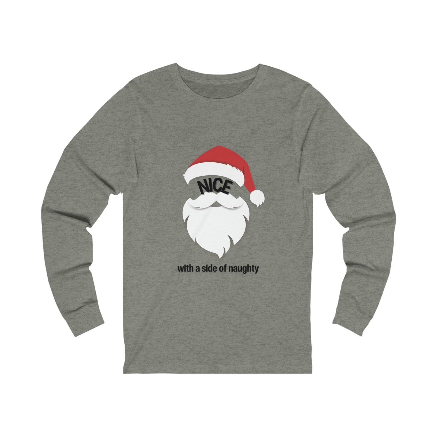 Nice with a SIDE OF NAUGHTY Santa Unisex Jersey Long Sleeve Tee